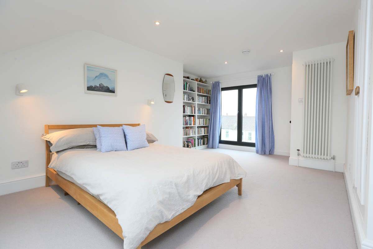 Loft master bedroom from a full house refurbishment in Bristol