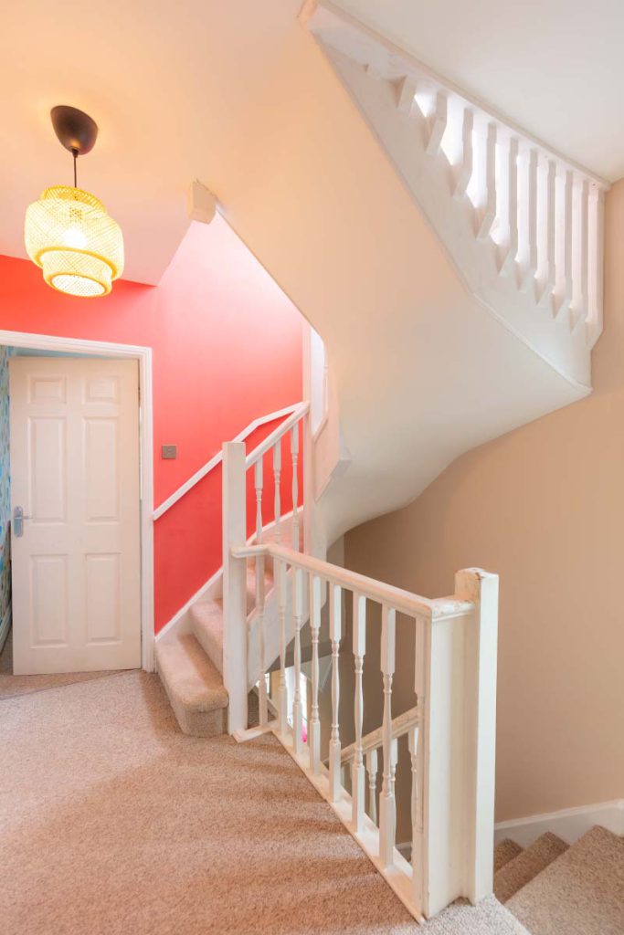 New staircase rising to the loft conversion in a Brislington semi-detached house